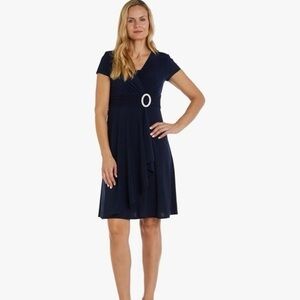 Elegant Navy Midi Dress By RM Richards